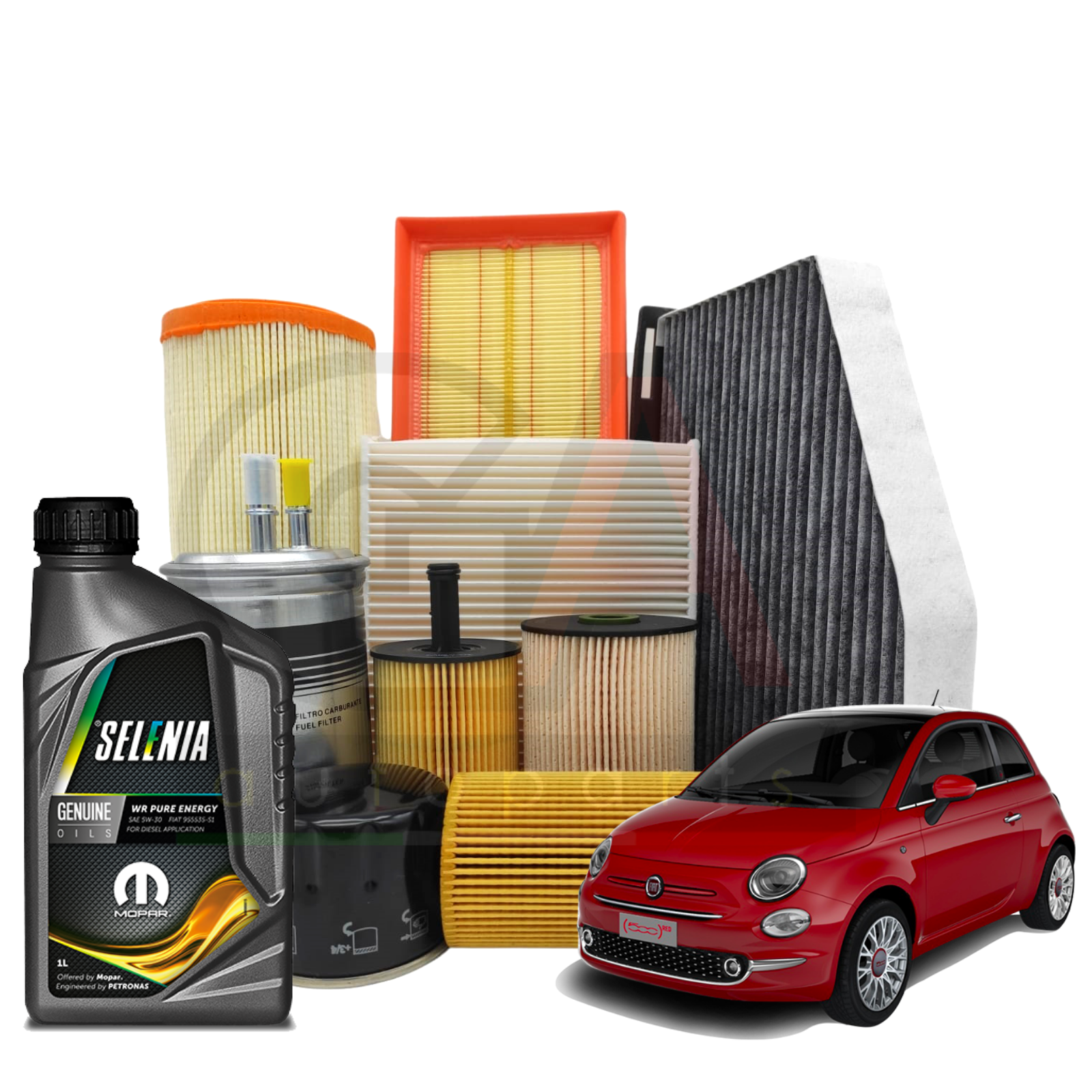 KIT TAGLIANDO 4 FILTRI 4L OLIO SELENIA WR 5W-40 FIAT PANDA/500 1.3 MULTIJET 55KW/51KW - Foto 3