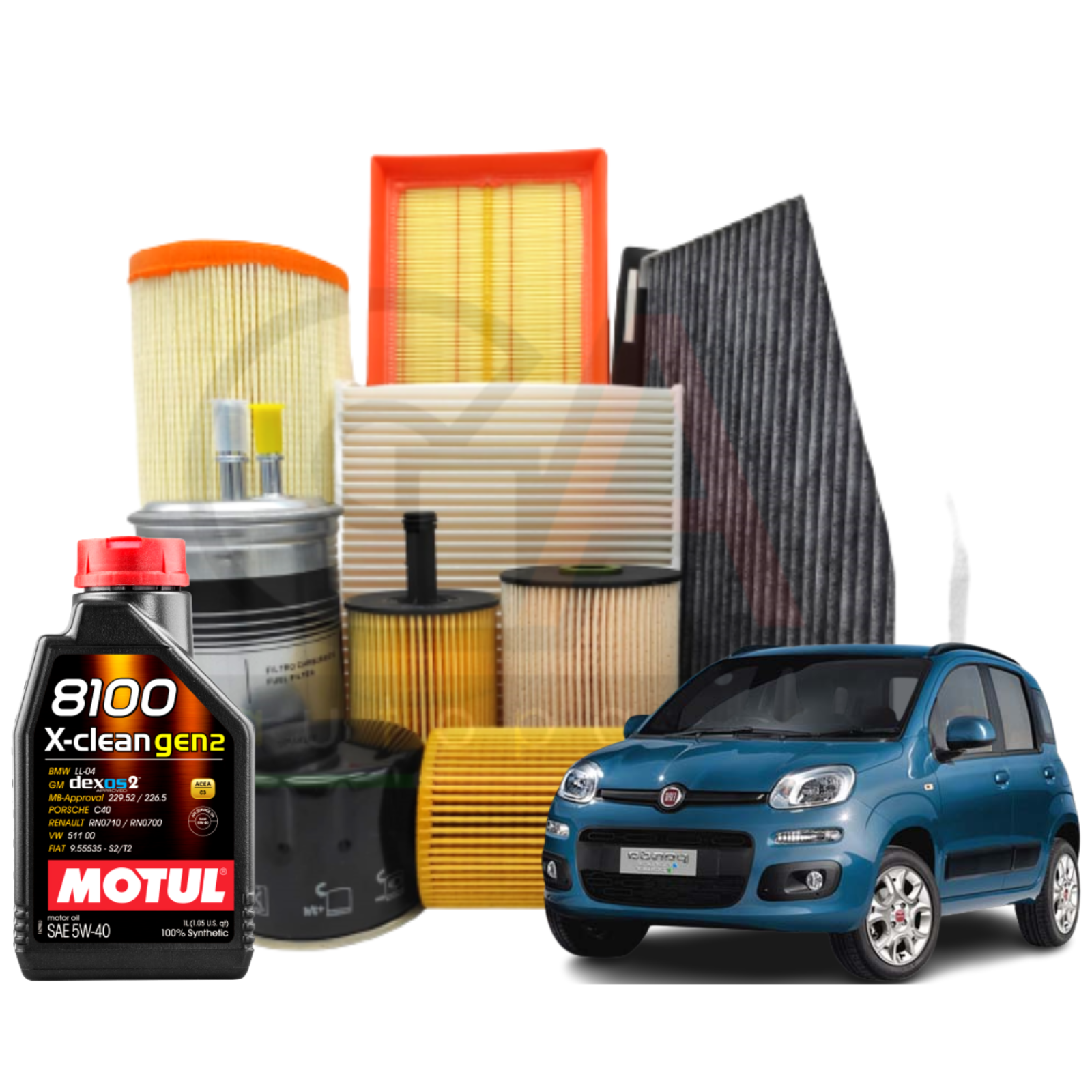Kit Tagliando Fiat Panda 1.2 51KW 69CV 312 319 + 3 litri Olio Motul 5W40 - Foto 1 di 5