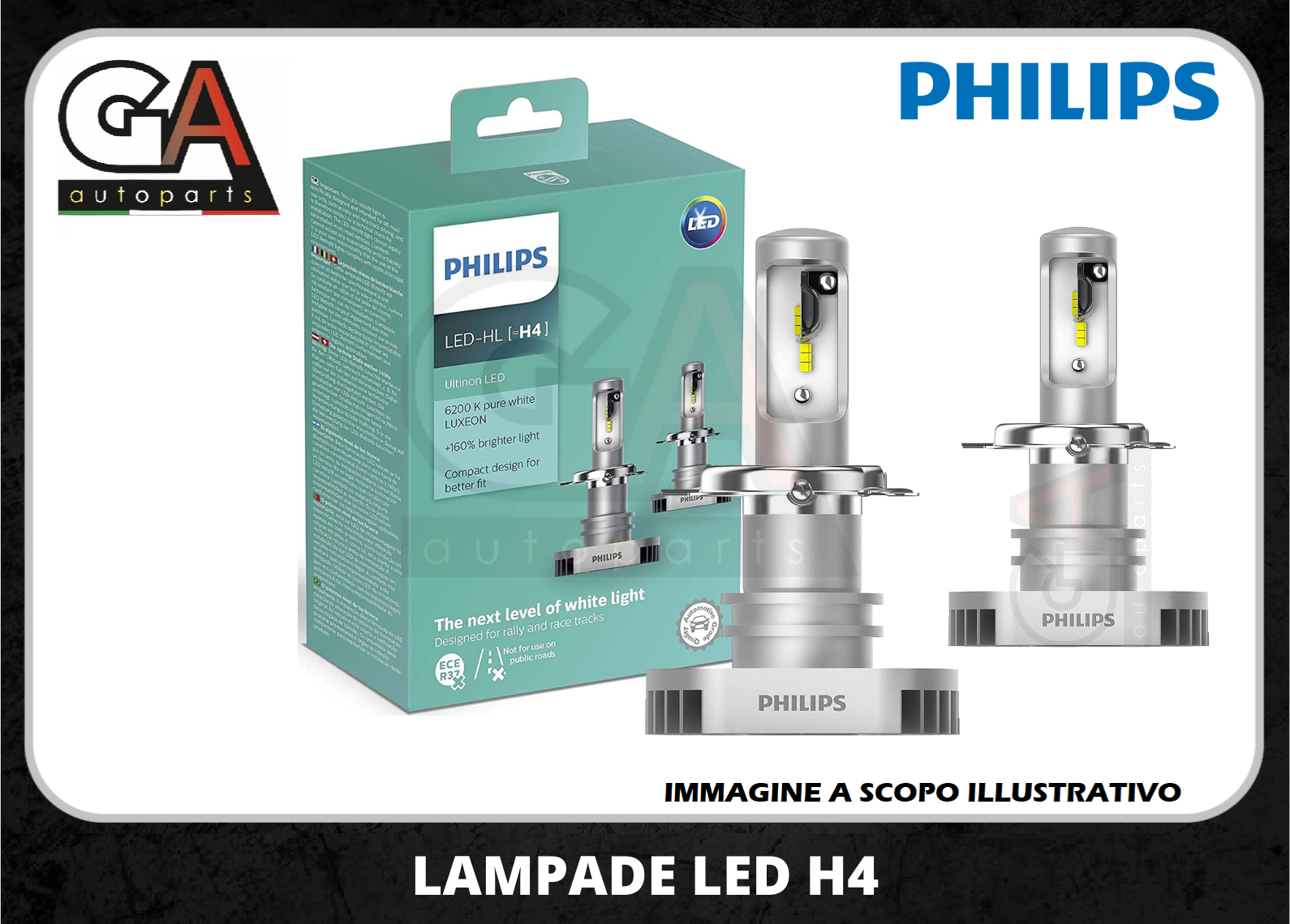 Philips h4 led x-treme ultinon 6200K + 160% 12V 11342ULWX2 - Ricambi Auto  GAutopartsProdotto