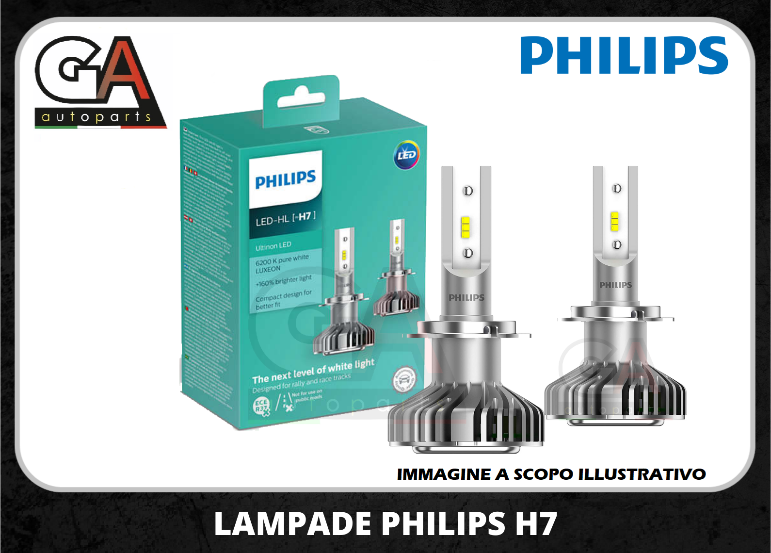 Philips h7 led x-treme ultinon 6200K +160% 12V coppia lampade 11972ULWX2 -  Ricambi Auto GAutopartsProdotto
