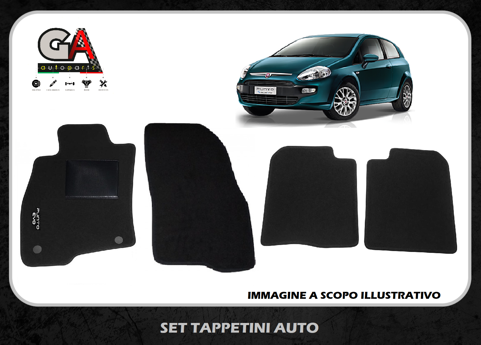 TAPPETINI AUTO IN MOQUETTE CON LOGO COMPATIBILI CON C1 DAL 2014 - 2