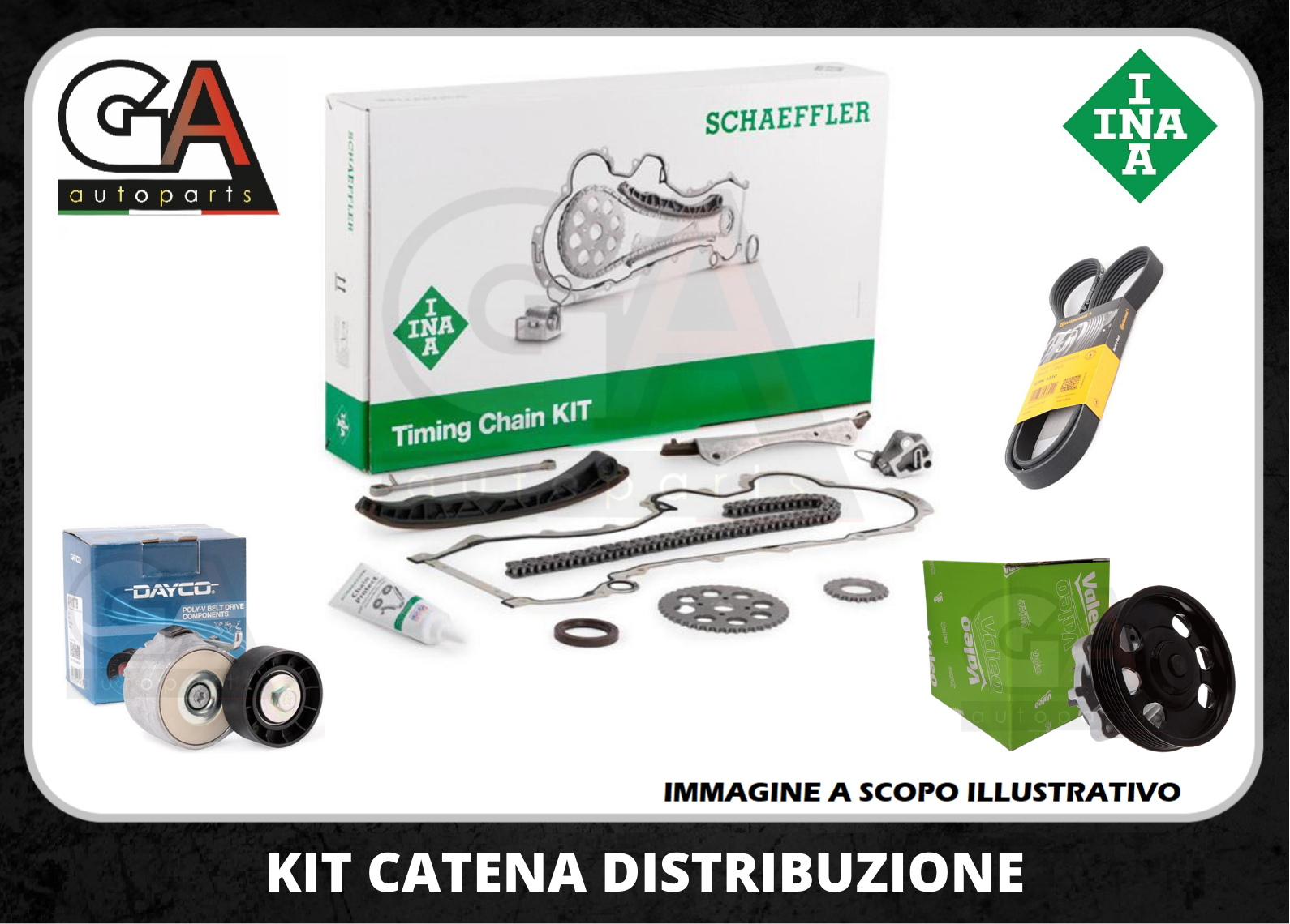 Kit catena distribuzione Punto 1.3 multijet Fiat + pompa acqua e kit  servizi INA - Ricambi Auto GAutopartsProdotto