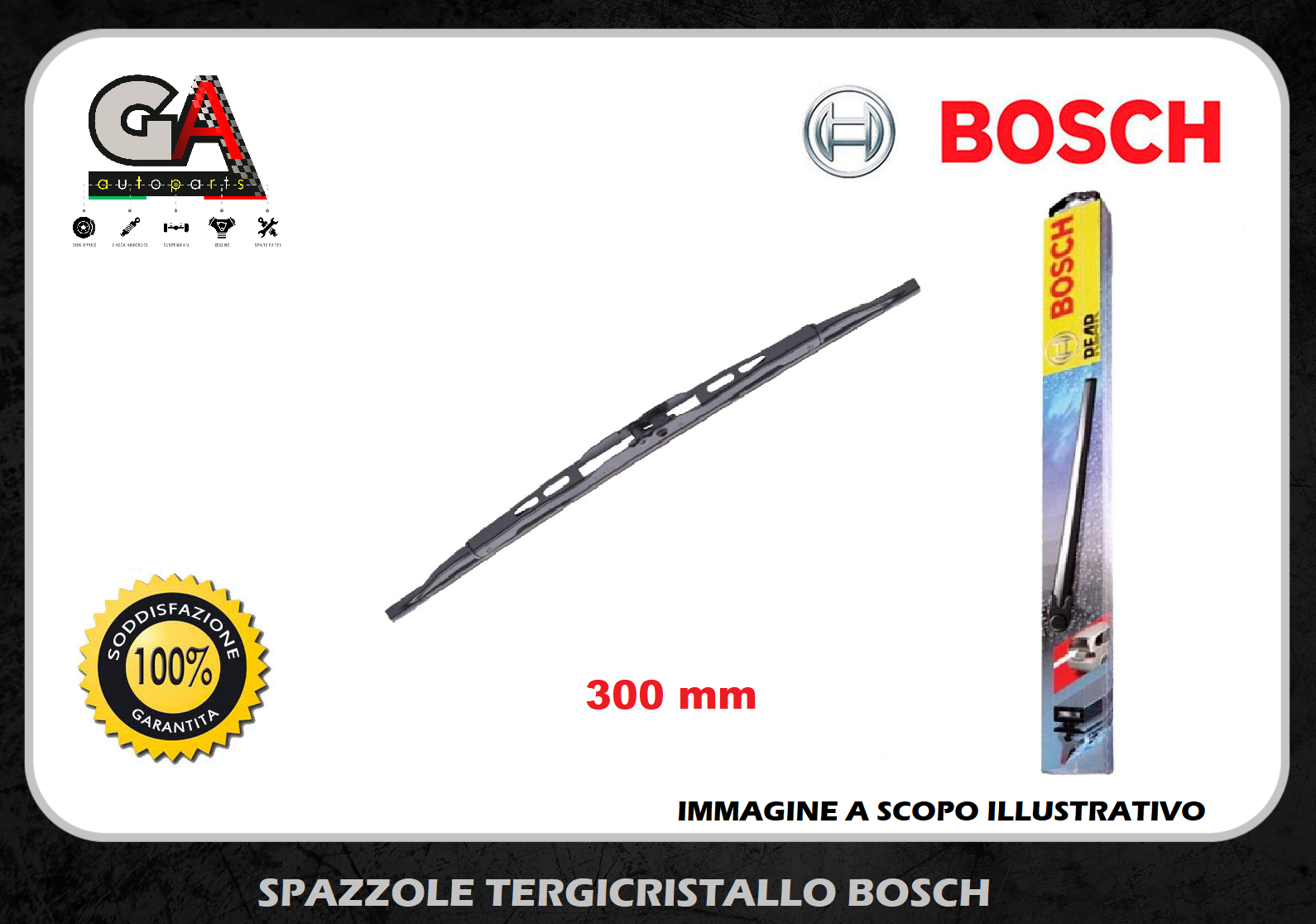 Spazzola tergicristallo posteriore FIAT GRANDE PUNTO 05> BOSCH H301  3397004629 - Ricambi Auto GAutopartsProdotto