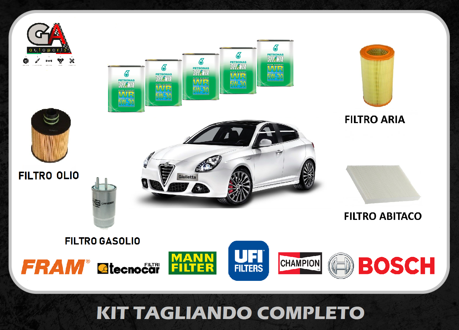 Kit Tagliando Compatibile Con Alfa Giulietta 1.6 Jtdm 16v 105cv 77kw - Foto 9