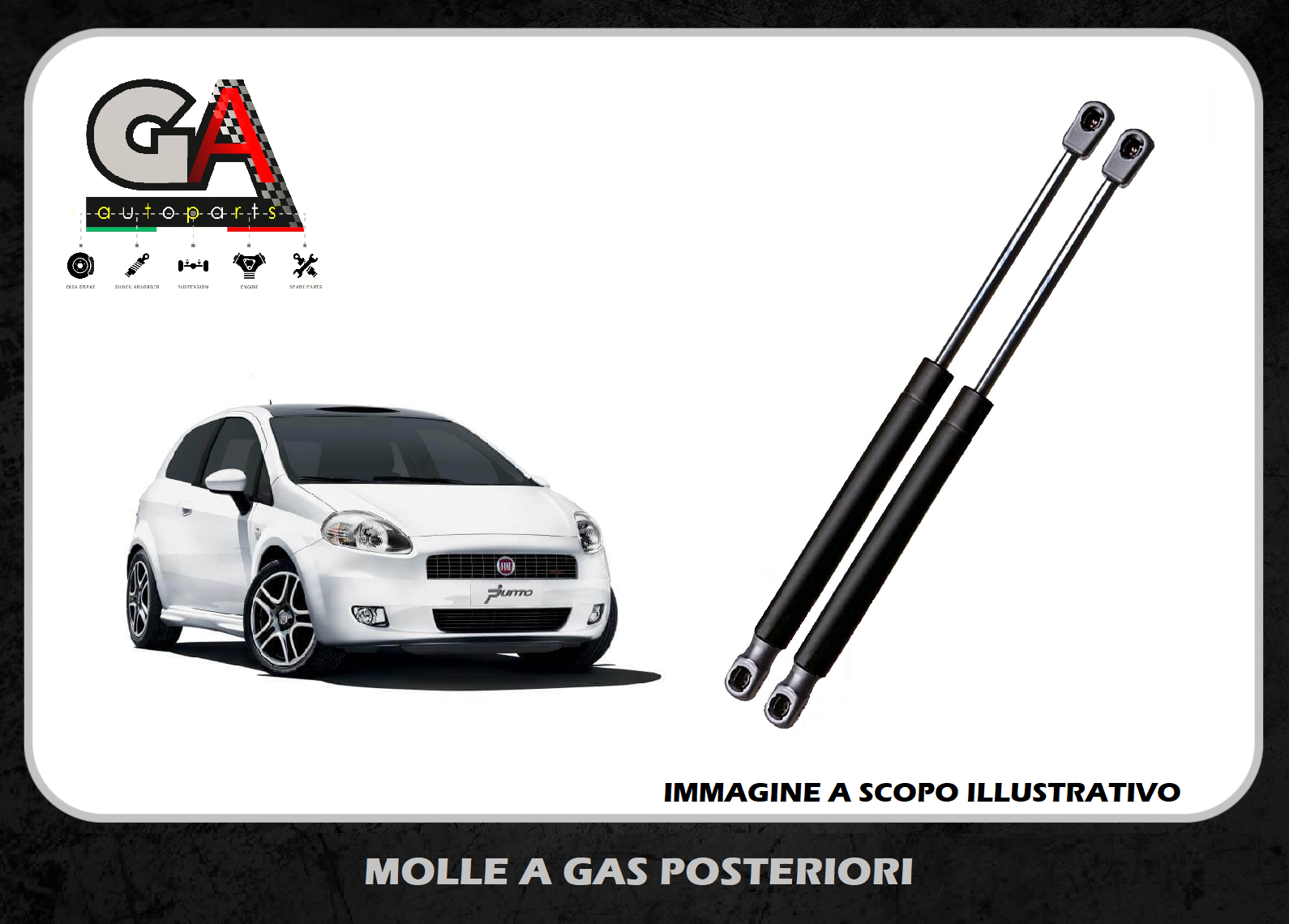 Molle a gas portellone auto Fiat Grande Punto Evo pistoncini cofano  posteriore - Ricambi Auto GAutopartsProdotto