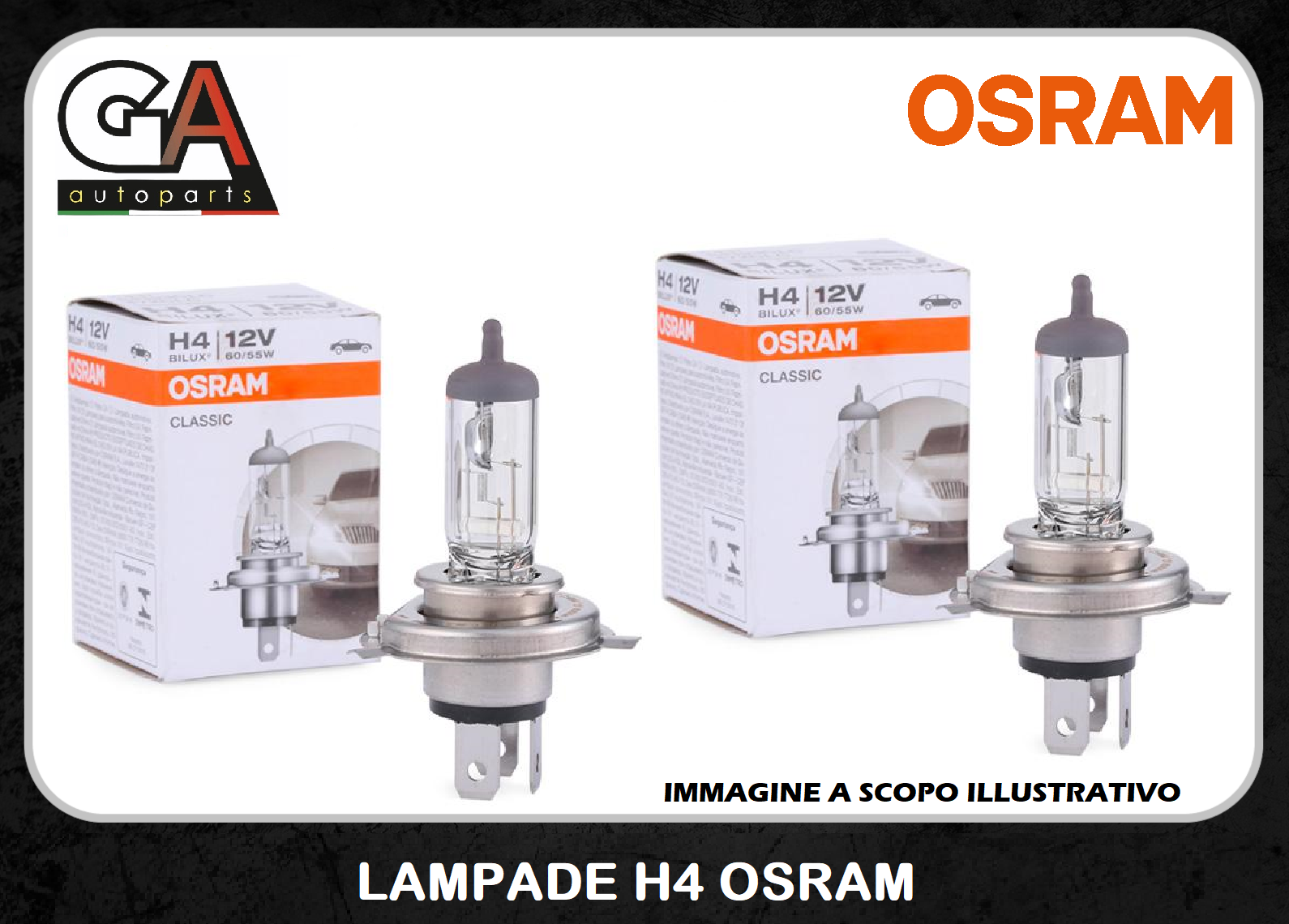 Lampade Osram H4 Classic 64193 12V 55W Lampadine Fari Auto Moto