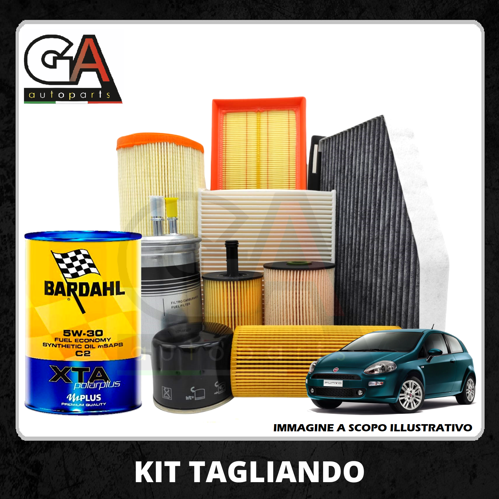 Kit tagliando Fiat Punto Evo 1.3 multijet olio Bardahl 5w30 XTA Polarplus  4LT - Ricambi Auto GAutopartsProdotto