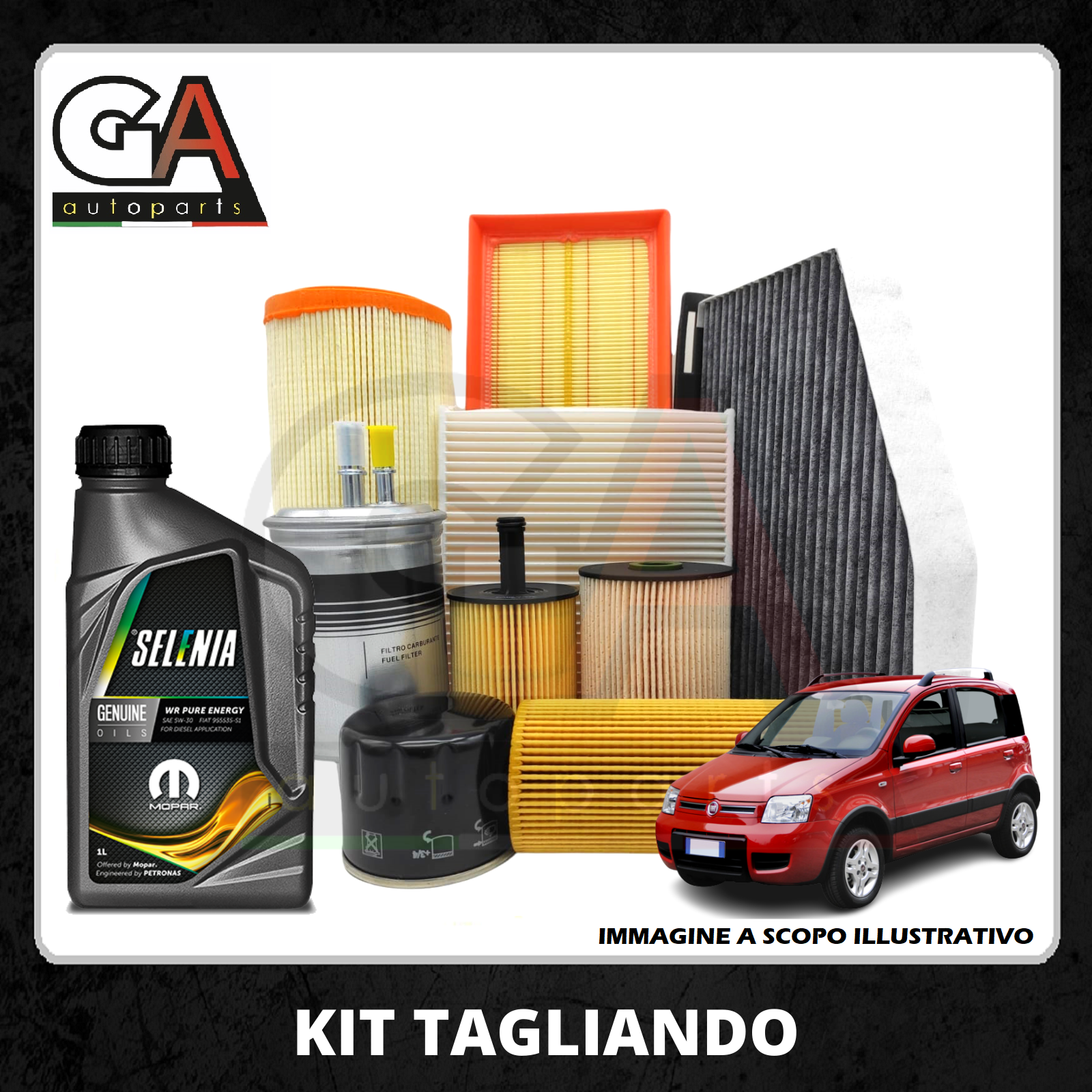 Kit Tagliando Fiat Panda 500 1.3 Multijet kw 55 51 + 4 L Selenia