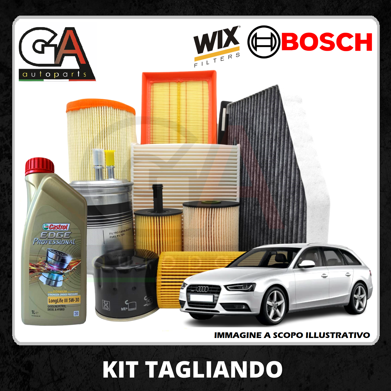Kit Tagliando Olio CASTROL EDGE 5W30 5LT 4 FILTRI WIX VW PASSAT 2.0 TDI 140 CV E - Foto 12