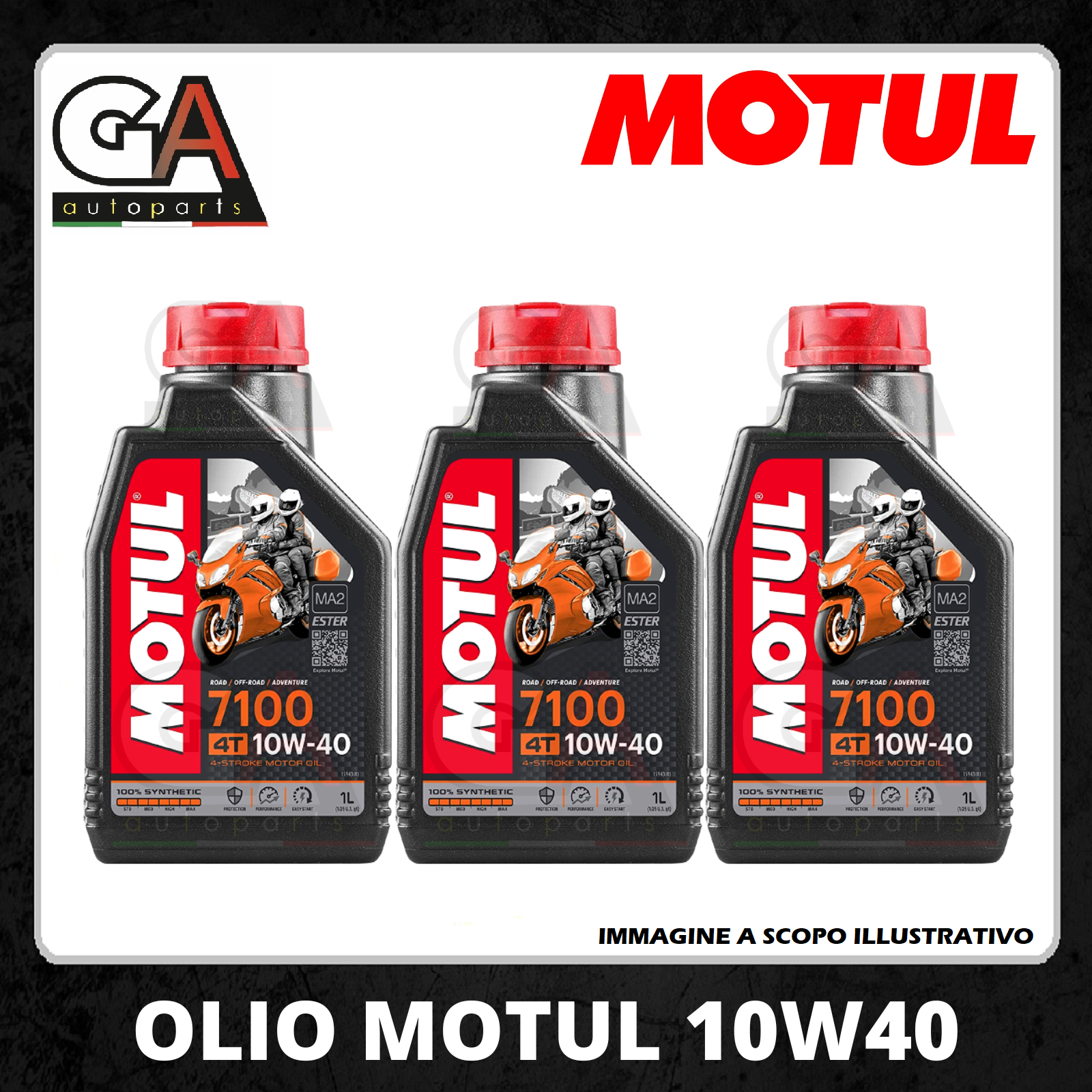 Olio motore Motul 7100 10w40 3 litri 100% Sintetico Moto Scooter 4