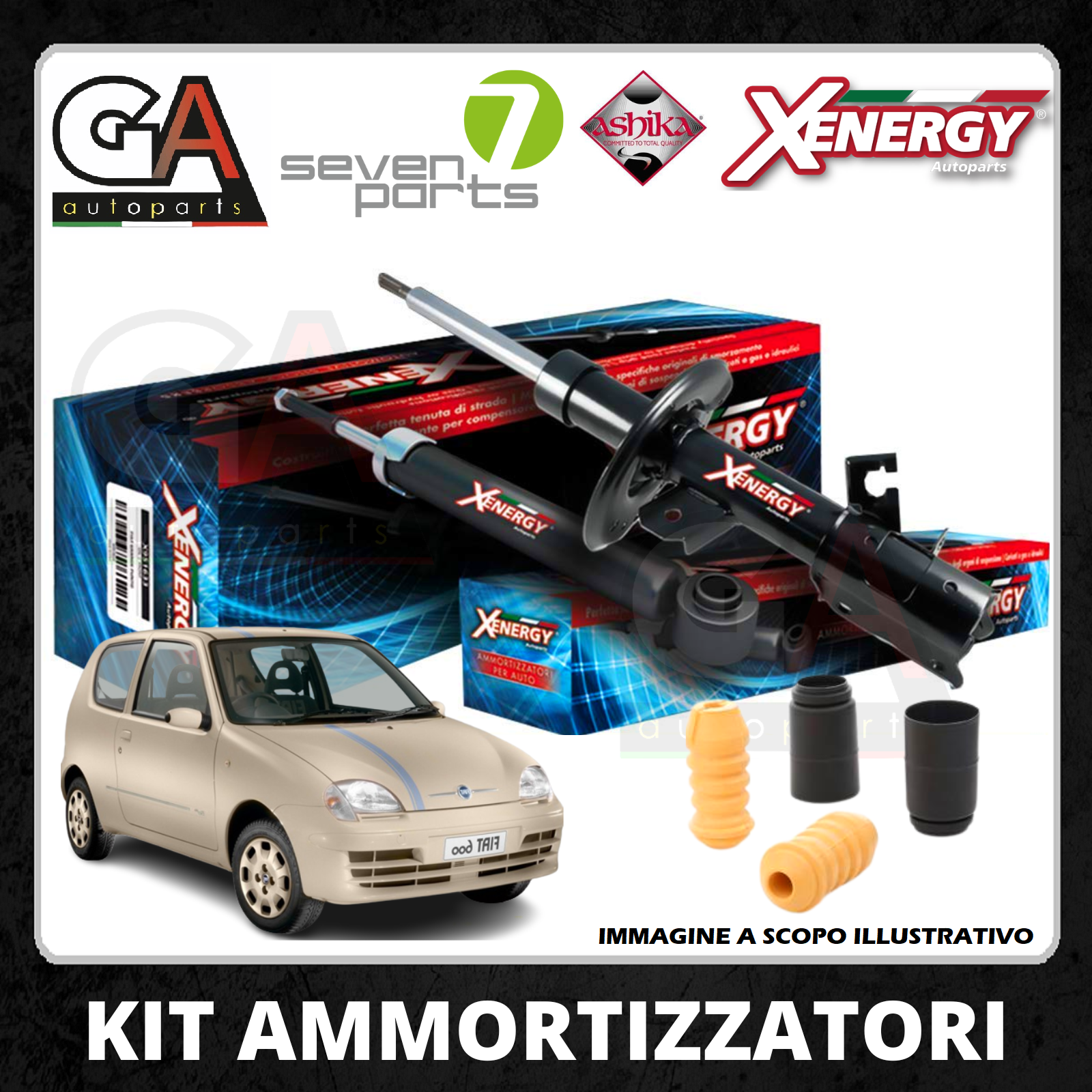 Kit Ammortizzatori Panda 2003-2013 Kit Ammortizzatori TGI Per Fiat Panda 169 2003 2013 4 Pezzi D 532402