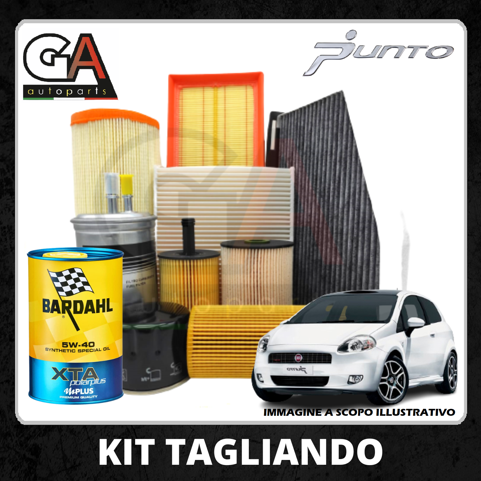 Kit tagliando Grande Punto 1.3 multijet Fiat 90 cv 66 kw Olio Bardahl 5w40  - Ricambi Auto GAutopartsProdotto