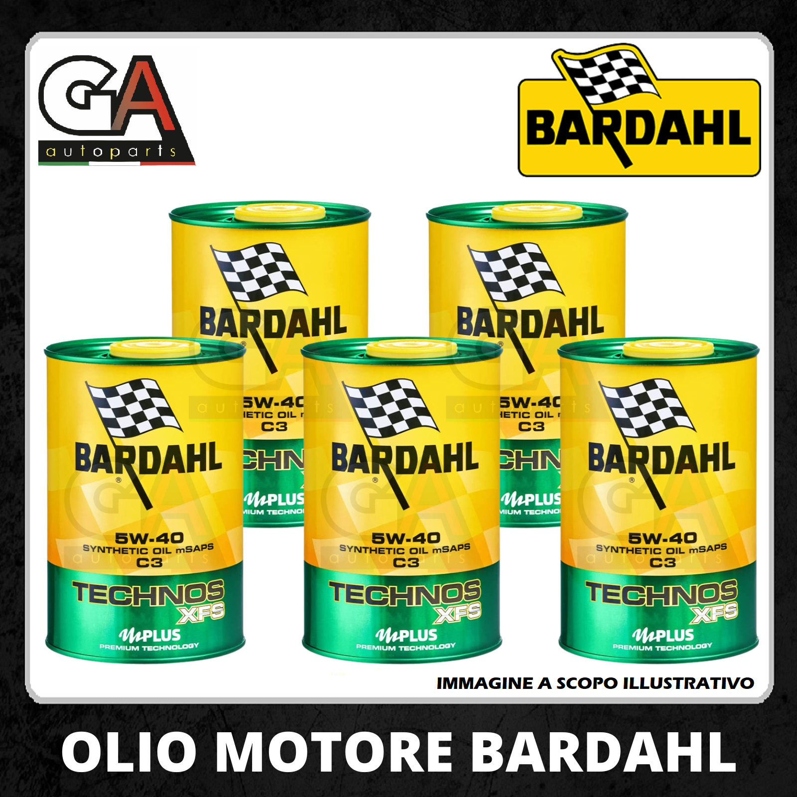Olio Motore Auto Bardahl Technos XFS 5w40 Acea C3 100% Sintetico 5